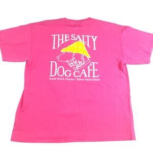Salty Dog Cafe T-Shirt Pink Classic Logo Yellow Hat Size XL